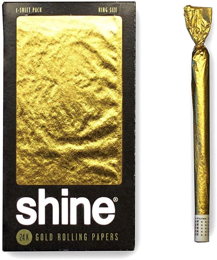 Gifts for weed smokers - gold rolling paper. 